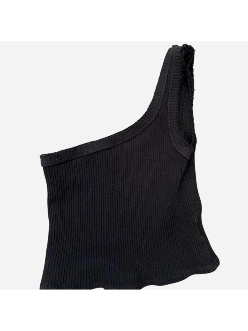 Black one shoulder ribbed top Urban Outfitters
